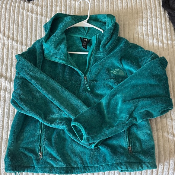 The North Face Jackets & Blazers - The North Face Teal Hooded Fleece Quarter-Zip